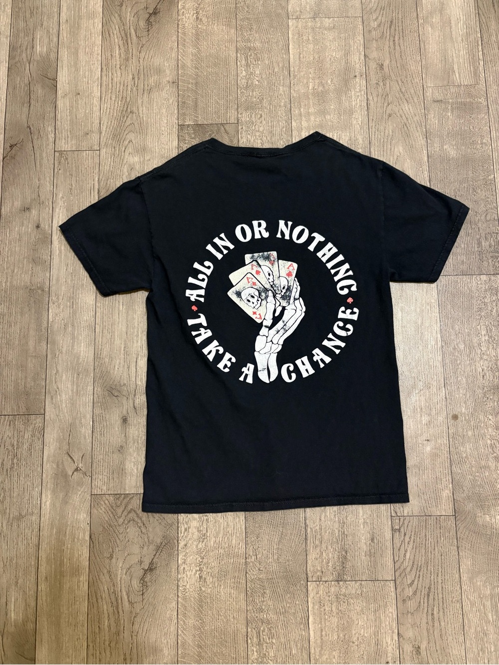 Eighty Eight Brand Black Graphic Tee with White & Red Print